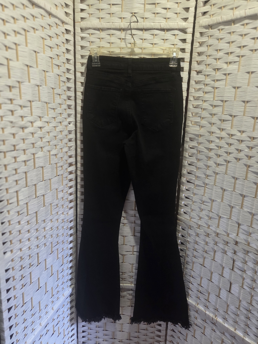 YMI Black Flare Jeans with Raw Hem